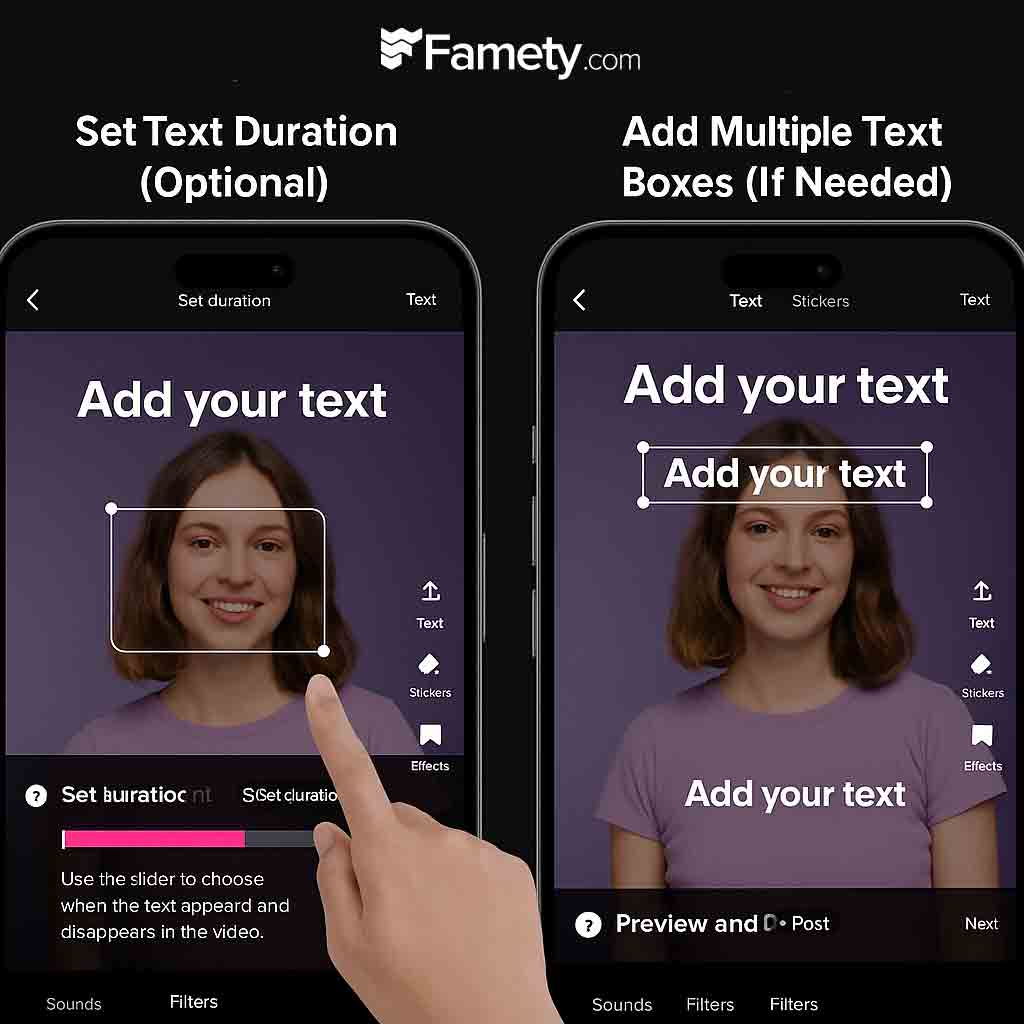adding text on tiktok