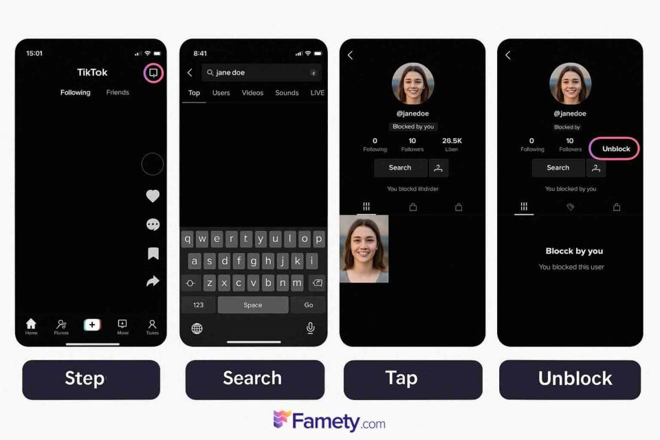 unblock someone on tiktok