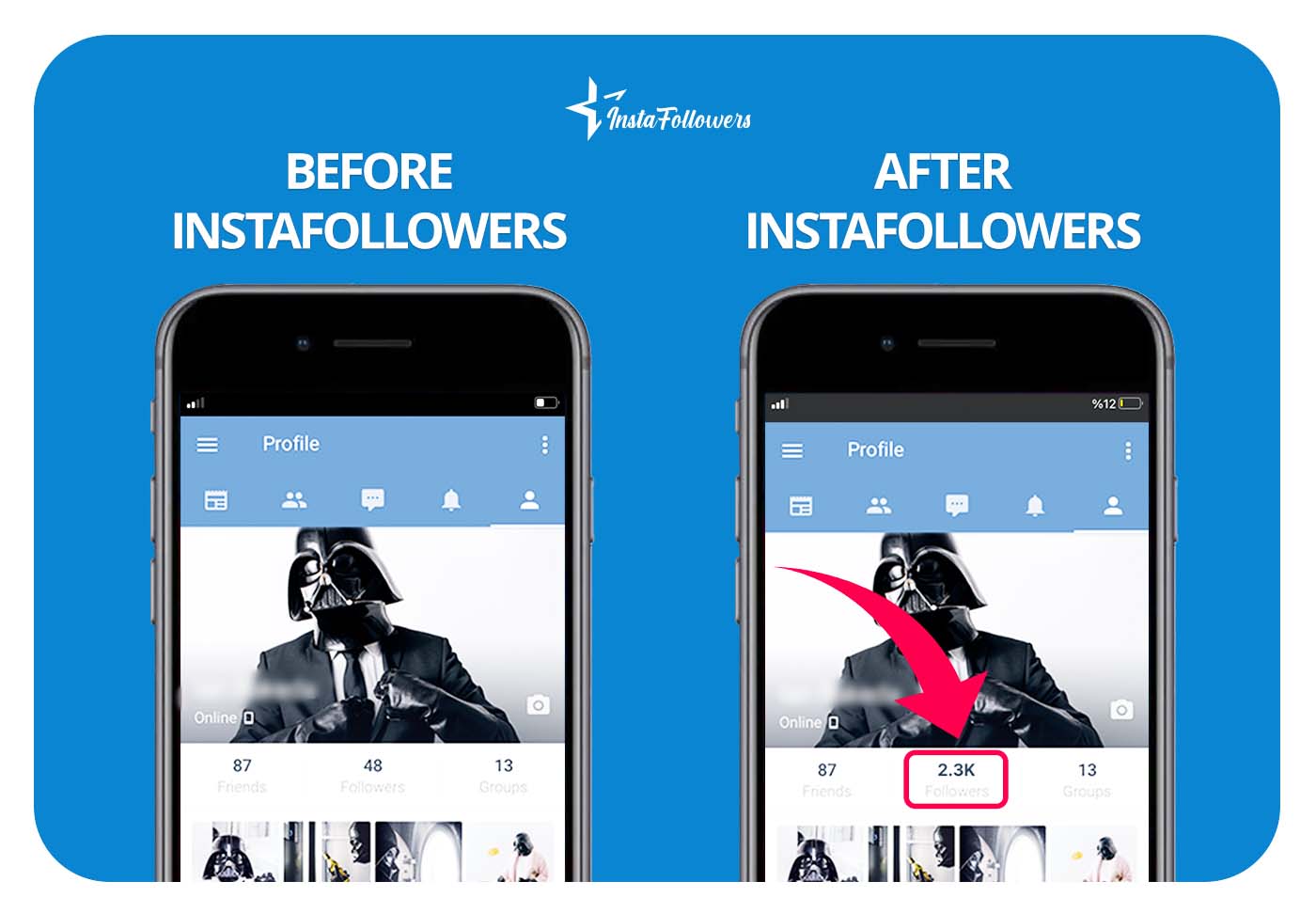 Vk followers before after